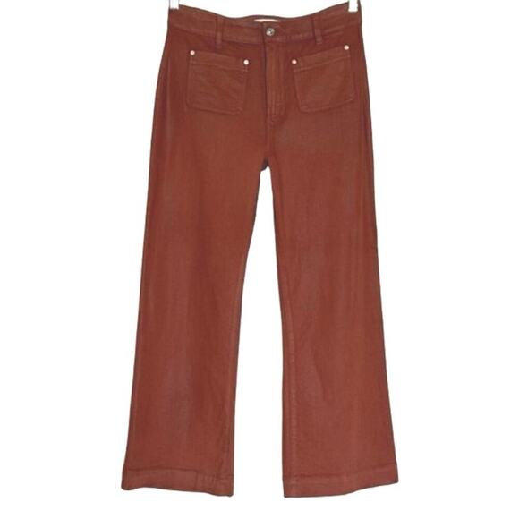 PAIGE Women's Leenah Ankle Patch Pockets Clay Sunset Luxe Coating Size 29 - Picture 4 of 16